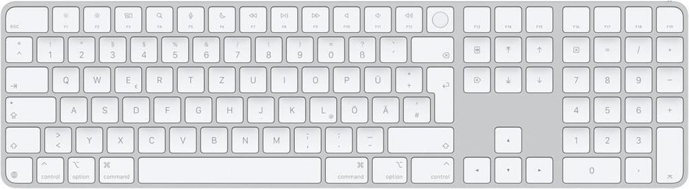 Apple Touch ID özellikli ve Sayısal Tuş Takımlı Magic Keyboard: Bluetooth, şarj edilebilir. Apple çipe sahip Mac bilgisayarlarla çalışır; Türkçe Q Klavye, Siyah tuşlar (Lightning)