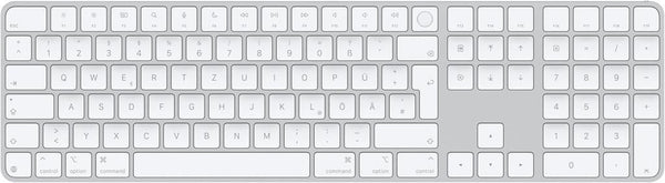 Apple Touch ID özellikli ve Sayısal Tuş Takımlı Magic Keyboard: Bluetooth, şarj edilebilir. Apple çipe sahip Mac bilgisayarlarla çalışır; Türkçe Q Klavye, Siyah tuşlar (Lightning)