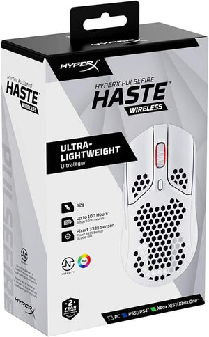 HyperX Haste Beyaz Şarjlı Optik Kablolu/Kablosuz Oyuncu Mouse