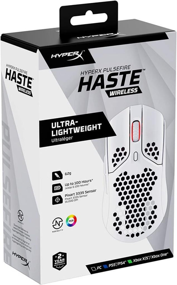 HyperX Haste Beyaz Şarjlı Optik Kablolu/Kablosuz Oyuncu Mouse