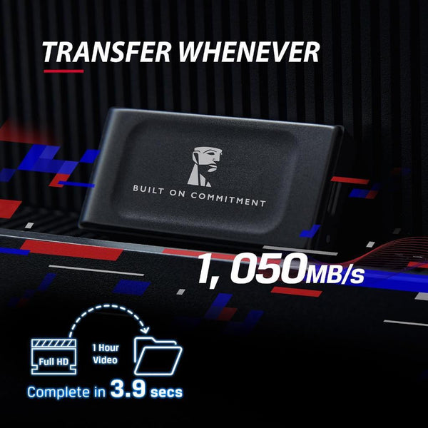 Kingston XS1000 1TB USB 3.2 Gen 2 Mini Siyah Taşınabilir SSD SXS1000/1000GA