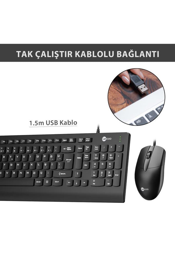 Lenovo Lecoo CM103 Kablolu Klavye Mouse Seti