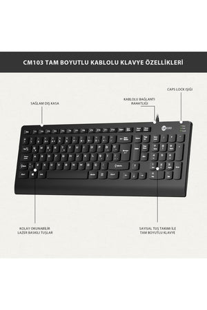 Lenovo Lecoo CM103 Kablolu Klavye Mouse Seti