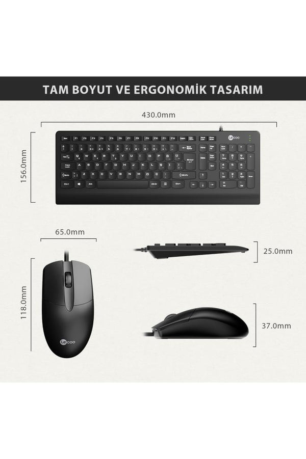 Lenovo Lecoo CM103 Kablolu Klavye Mouse Seti