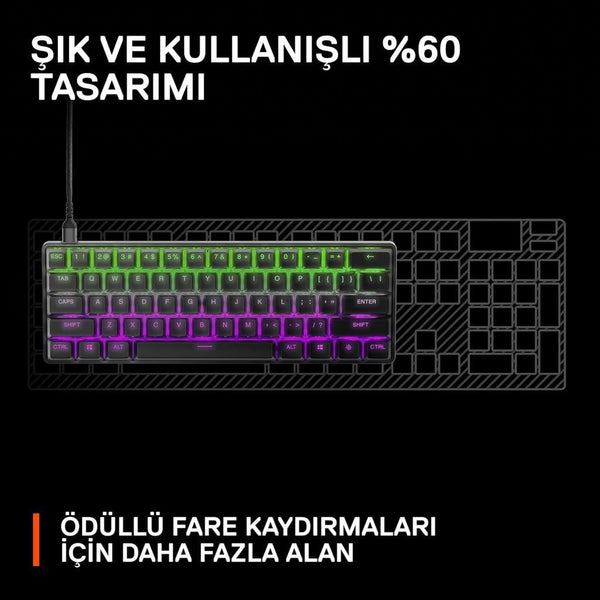 SteelSeries Apex Pro Mini İngilizce Kablolu Mekanik Oyuncu Klavyesi