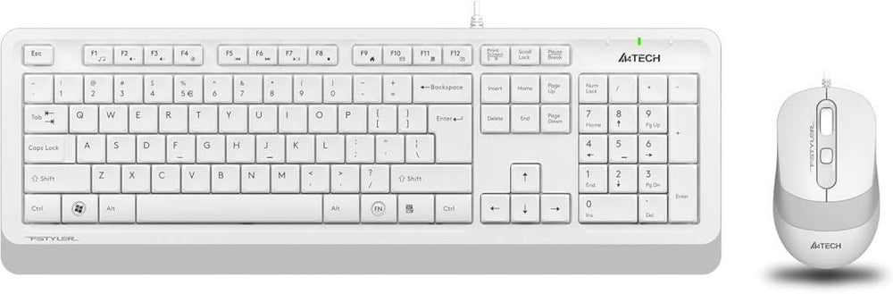 A4 Tech F1010 Beyaz Kablolu Klavye Mouse Seti Teşhir