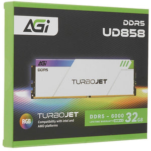 Agi Turbolet UD858 DDR5 Turbojet Rgb 32 Gb 2x16 6000 MT/s CL30 Beyaz