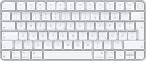 Apple Touch ID özellikli Magic Keyboard: Bluetooth, şarj edilebilir. Apple çipe sahip Mac bilgisayarlarla çalışır; Türkçe F Klavye, Beyaz Tuşlar (Lightning)