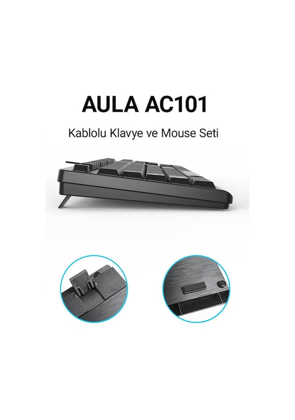 Aula AC101 Kablolu Klavye Mouse Seti