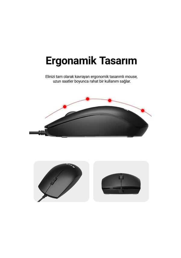 Aula AC101 Kablolu Klavye Mouse Seti