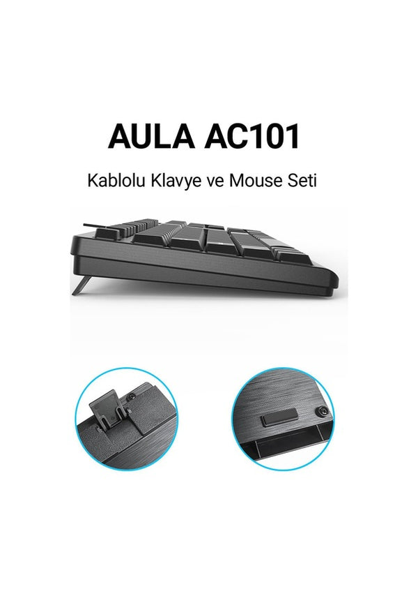 Aula AC101 Kablolu Klavye Mouse Seti