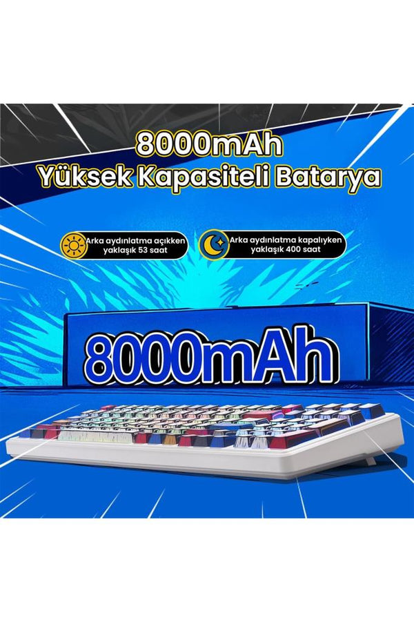 Aula F99 Comic RGB GrayWood V3 Switch Kablolu/Kablosuz Mekanik Oyuncu Klavyesi Outlet