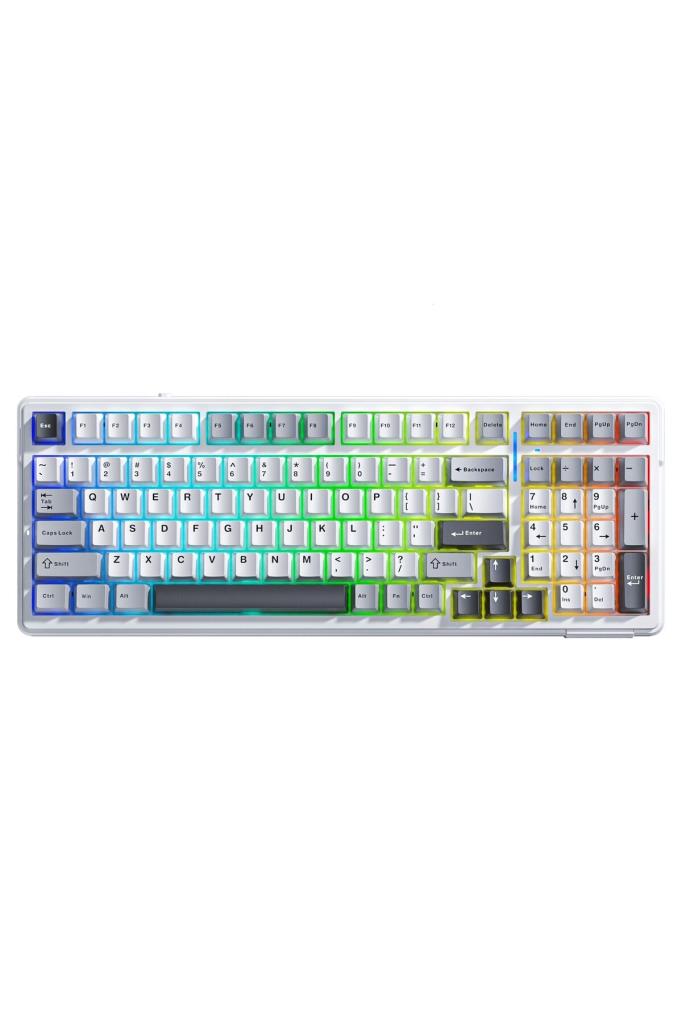 Aula F99 Gri RGB GrayWood V3 Switch Kablolu/Kablosuz Mekanik Oyuncu Klavyesi Teşhir