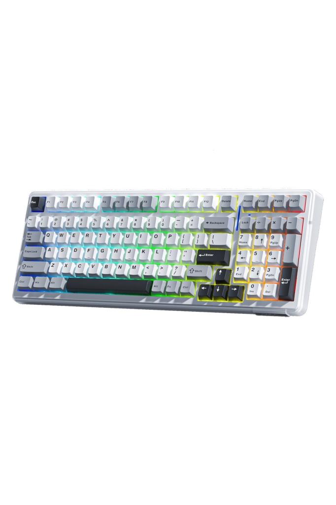 Aula F99 Gri RGB GrayWood V3 Switch Kablolu/Kablosuz Mekanik Oyuncu Klavyesi Teşhir