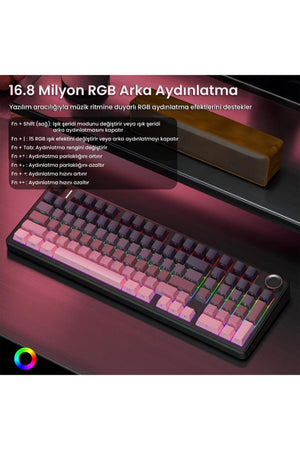 Aula F99 Pro RGB %99 Reaper Switch Kablolu/Kablosuz Mekanik Oyuncu Klavyesi Outlet