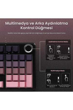 Aula F99 Pro RGB %99 Reaper Switch Kablolu/Kablosuz Mekanik Oyuncu Klavyesi Outlet