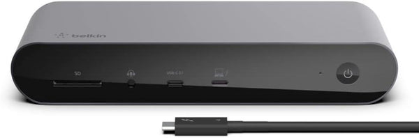 Belkin Thunderbolt 4 Dock Pro, Tek 8K 60hz, Çift 4K Ekran Uyumlu, 2 x Thunderbolt 4 Bağlantı Noktası, 2 x HDMI Bağlantı Noktası, 90W Güç Dağıtım PD, Ses Girişi/Çıkışı