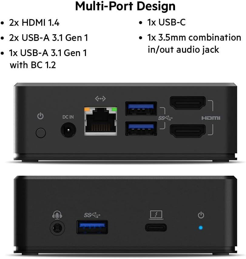 Belkin USB-C Çift Ekran Bağlantı İstasyonu (85W Güç Dağıtımı, HDMI, USB-A 3.1 Gen 1, USB-C, USB C Dizüstü Bilgisayar için Ses - Teşhir
