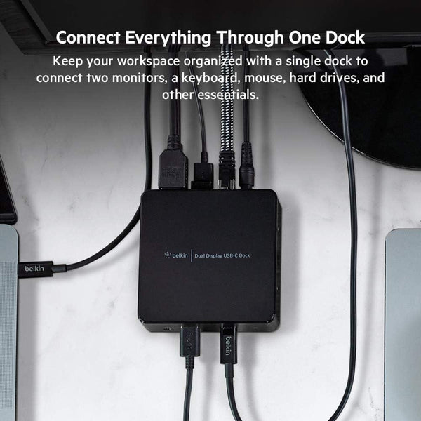 Belkin USB-C Çift Ekran Bağlantı İstasyonu (85W Güç Dağıtımı, HDMI, USB-A 3.1 Gen 1, USB-C, USB C Dizüstü Bilgisayar için Ses - Teşhir