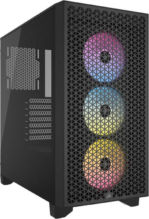 Corsair iCUE 3000D RGB Airflow CC-9011255-WW Fanlı Siyah ATX Oyuncu Kasası