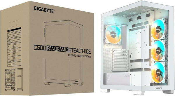 Gigabyte C500 Panoramic Stealth Ice GB-C500PI ST ARGB Fanlı Beyaz ATX Oyuncu Kasası Outlet