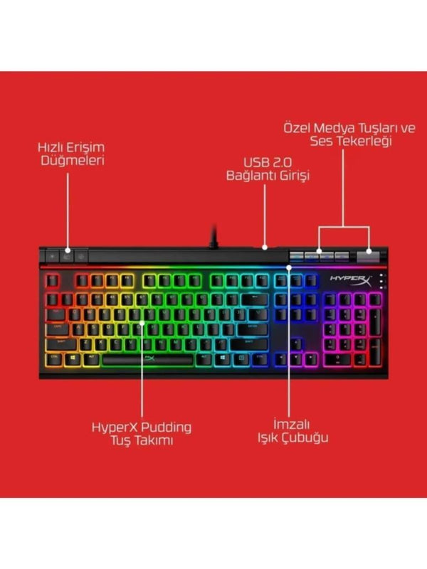 HyperX Alloy Elite 2 HKBE2X-1X-UK/G Red Switch Kablolu Mekanik Oyuncu Klavyesi Teşhir
