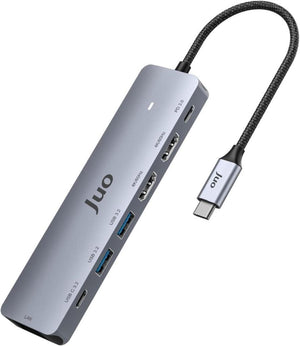 Juo Type-C 2xHDMI Dual MST 4K 60Hz Gigabit Ethernet Dönüştürücü 100W USB 3.2 Çoklayıcı Hub
