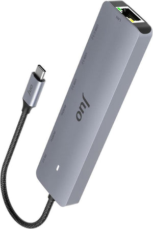 Juo Type-C 2xHDMI Dual MST 4K 60Hz Gigabit Ethernet Dönüştürücü 100W USB 3.2 Çoklayıcı Hub