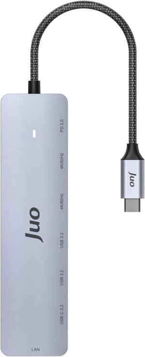 Juo Type-C 2xHDMI Dual MST 4K 60Hz Gigabit Ethernet Dönüştürücü 100W USB 3.2 Çoklayıcı Hub
