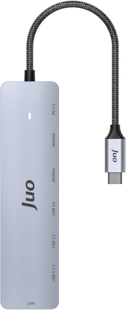 Juo Type-C 2xHDMI Dual MST 4K 60Hz Gigabit Ethernet Dönüştürücü 100W USB 3.2 Çoklayıcı Hub
