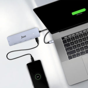 Juo Type-C 2xHDMI Dual MST 4K 60Hz Gigabit Ethernet Dönüştürücü 100W USB 3.2 Çoklayıcı Hub
