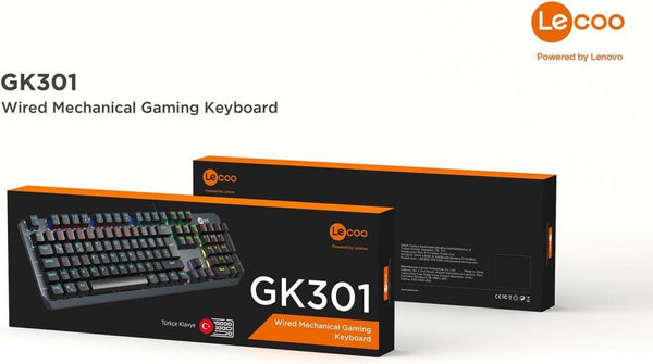 Lenovo Lecoo GK301 RGB Red Switch Kablolu Mekanik Oyuncu Klavyesi Outlet