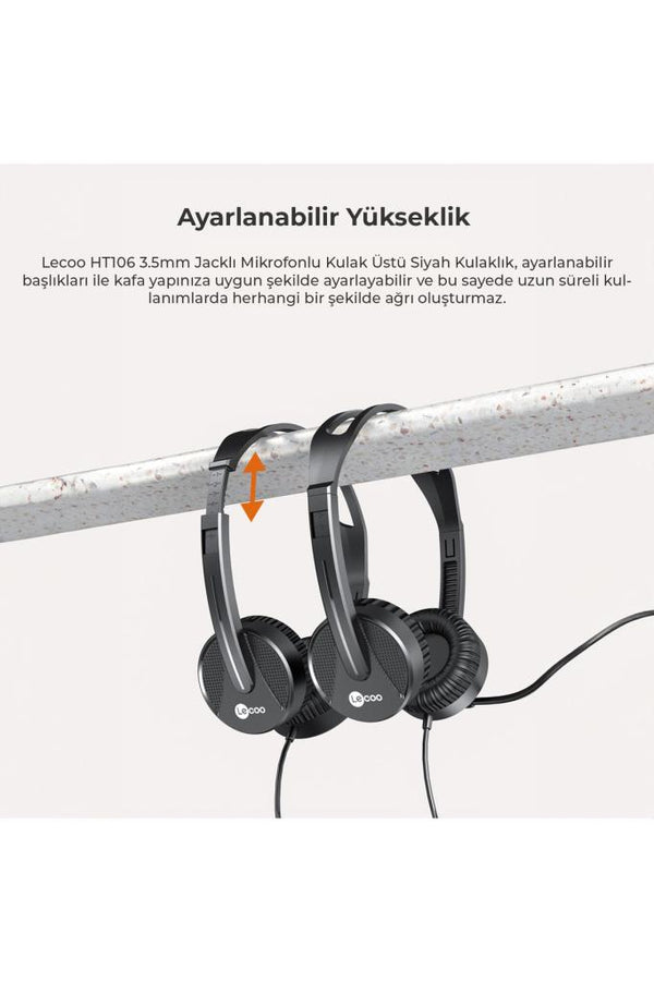 Lenovo Lecoo HT106 Siyah Kablolu Kulak Üstü Kulaklık Teşhir