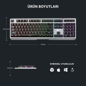 Lenovo Lecoo KB121 RGB Kablolu Oyuncu Klavyesi Outlet
