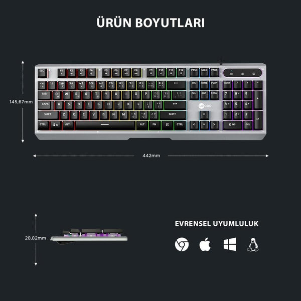 Lenovo Lecoo KB121 RGB Kablolu Oyuncu Klavyesi Outlet