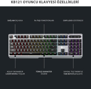 Lenovo Lecoo KB121 RGB Kablolu Oyuncu Klavyesi Outlet
