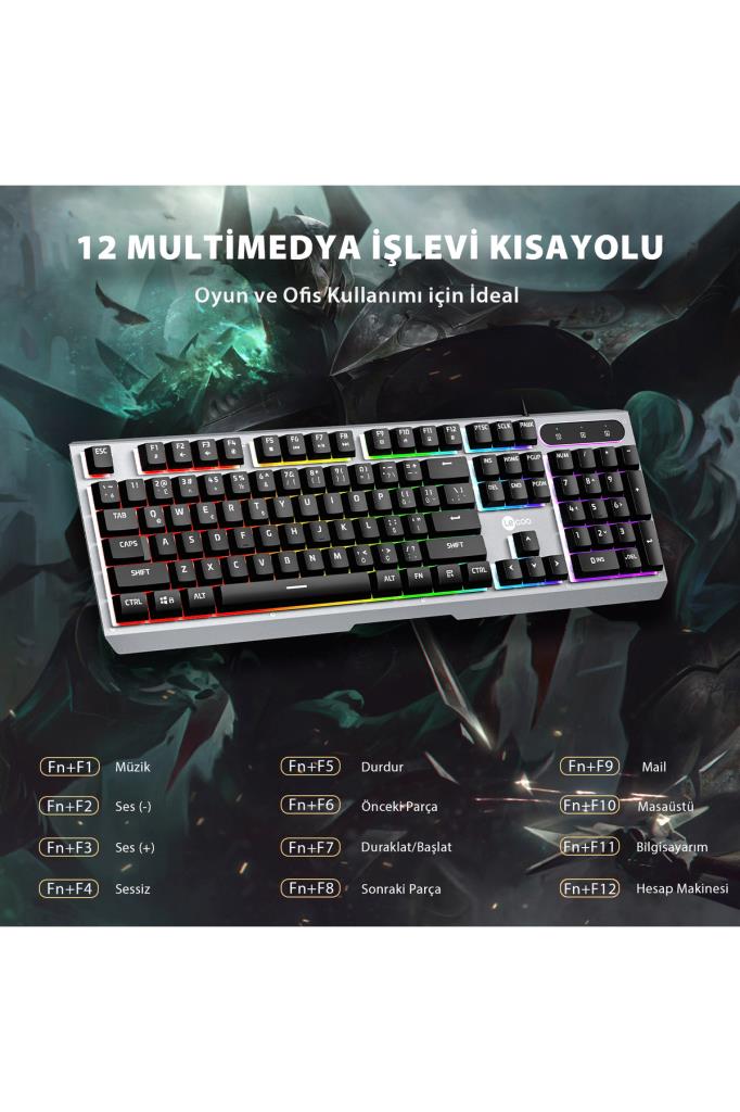 Lenovo Lecoo KB121 RGB Kablolu Oyuncu Klavyesi Teşhir