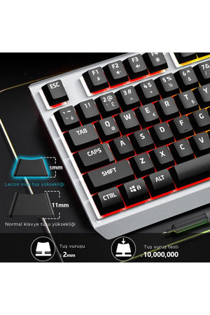 Lenovo Lecoo KB121 RGB Kablolu Oyuncu Klavyesi Teşhir