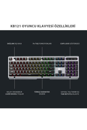Lenovo Lecoo KB121 RGB Kablolu Oyuncu Klavyesi Teşhir