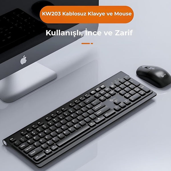 Lenovo Lecoo KW203 Siyah Kablosuz Klavye Mouse Seti