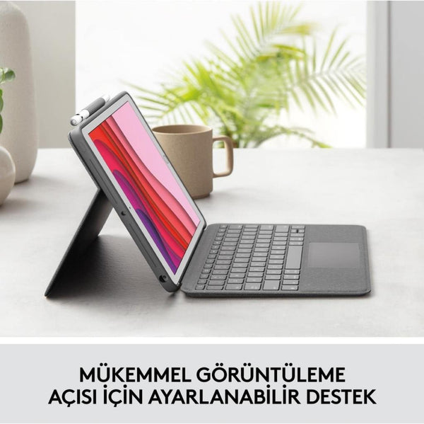LOGITECH COMBO TOUCH DOKUNMATİK PANELLİ KLAVYELİ KILIF GRİ IPAD PRO 12.9 INC 5. GEN. 920-010186