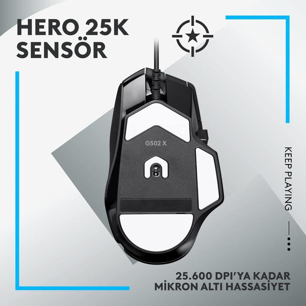 Logitech G502 X Siyah Kablolu Mouse Teşhir