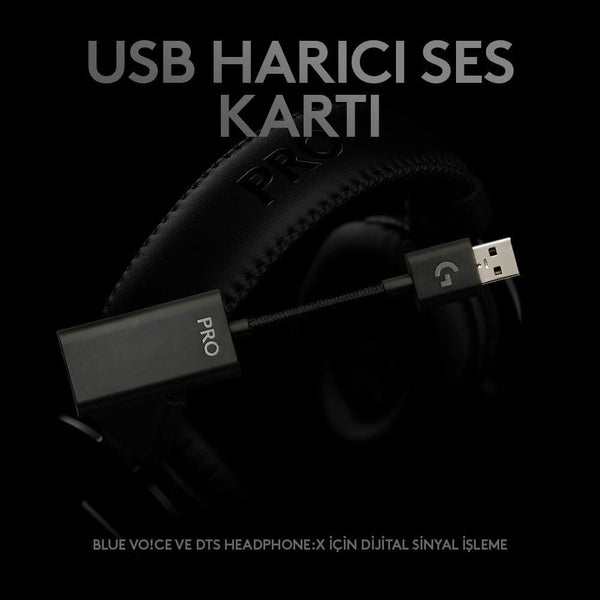 Logitech G Pro X 7.1 981-000818 Kablolu Mikrofonlu Kulak Üstü Oyuncu Kulaklığı Outlet