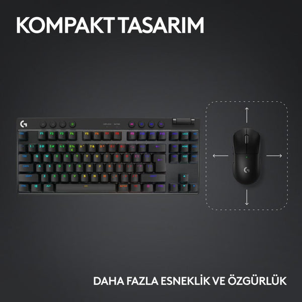 Logitech G Pro X TKL 920-012136 Siyah RGB Tactile Switch Kablolu/Kablosuz Mekanik Oyuncu Klavyesi Teşhir