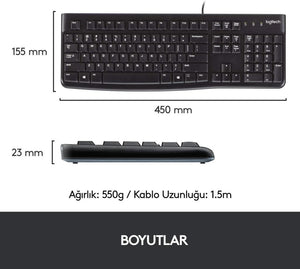 Logitech K120 920-002505 Q Kablolu Klavye