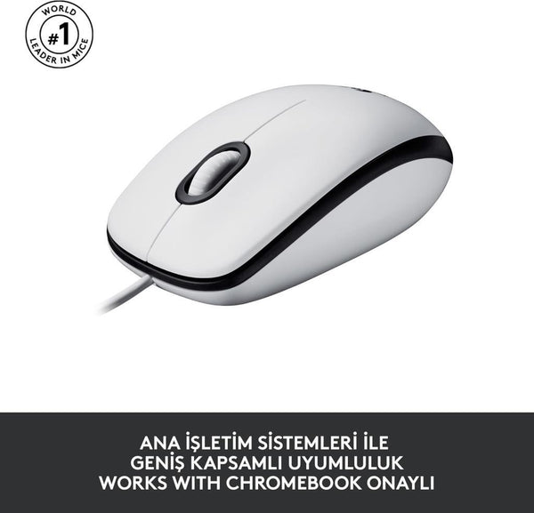 Logitech M100 910-006764 Beyaz Optik Kablolu Mouse
