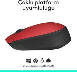 Logitech M171 910-004641 Kırmızı Optik Kablosuz Mouse
