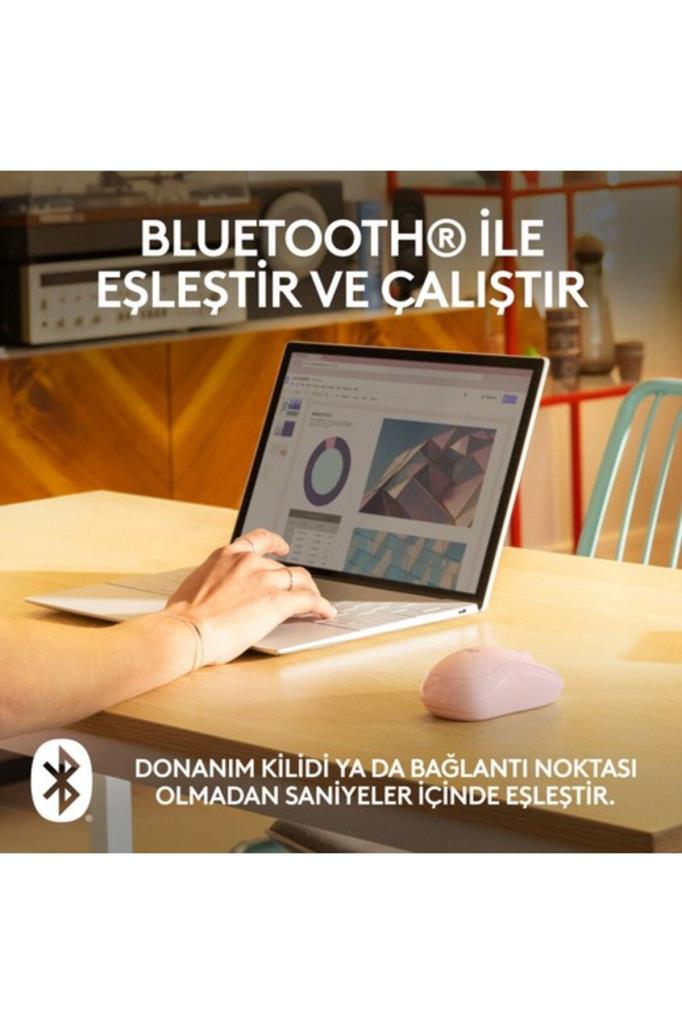 Logitech M240 910-007121 Pembe Sessiz Optik Kablosuz Mouse Outlet