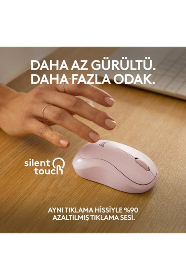 Logitech M240 910-007121 Pembe Sessiz Optik Kablosuz Mouse Outlet