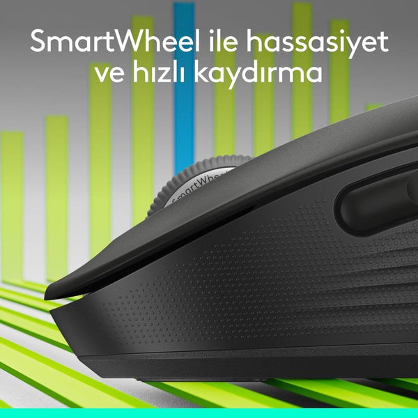 Logitech M650 Signature 910-006236 Siyah Sessiz Büyük Boy Sağ El Optik Kablosuz Mouse